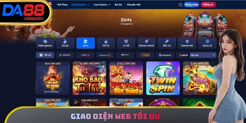 Giao diện web tối ưu